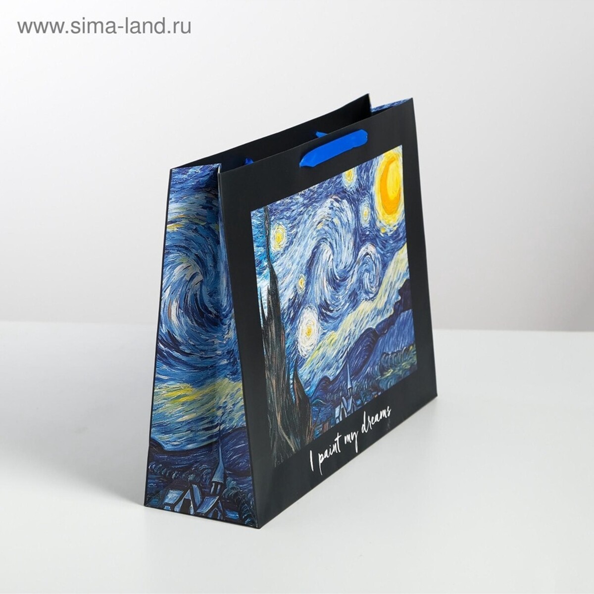 

Пакет подарочный ламинированный, упаковка, i paint my dream, l 40×31×11.5 см, Синий