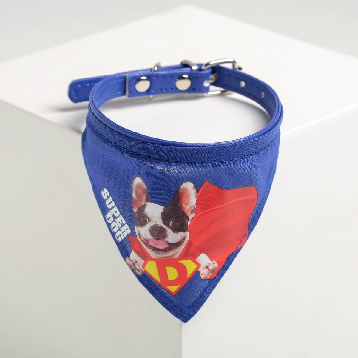

Ошейник с платком super dog 32 х 1 см, синий,