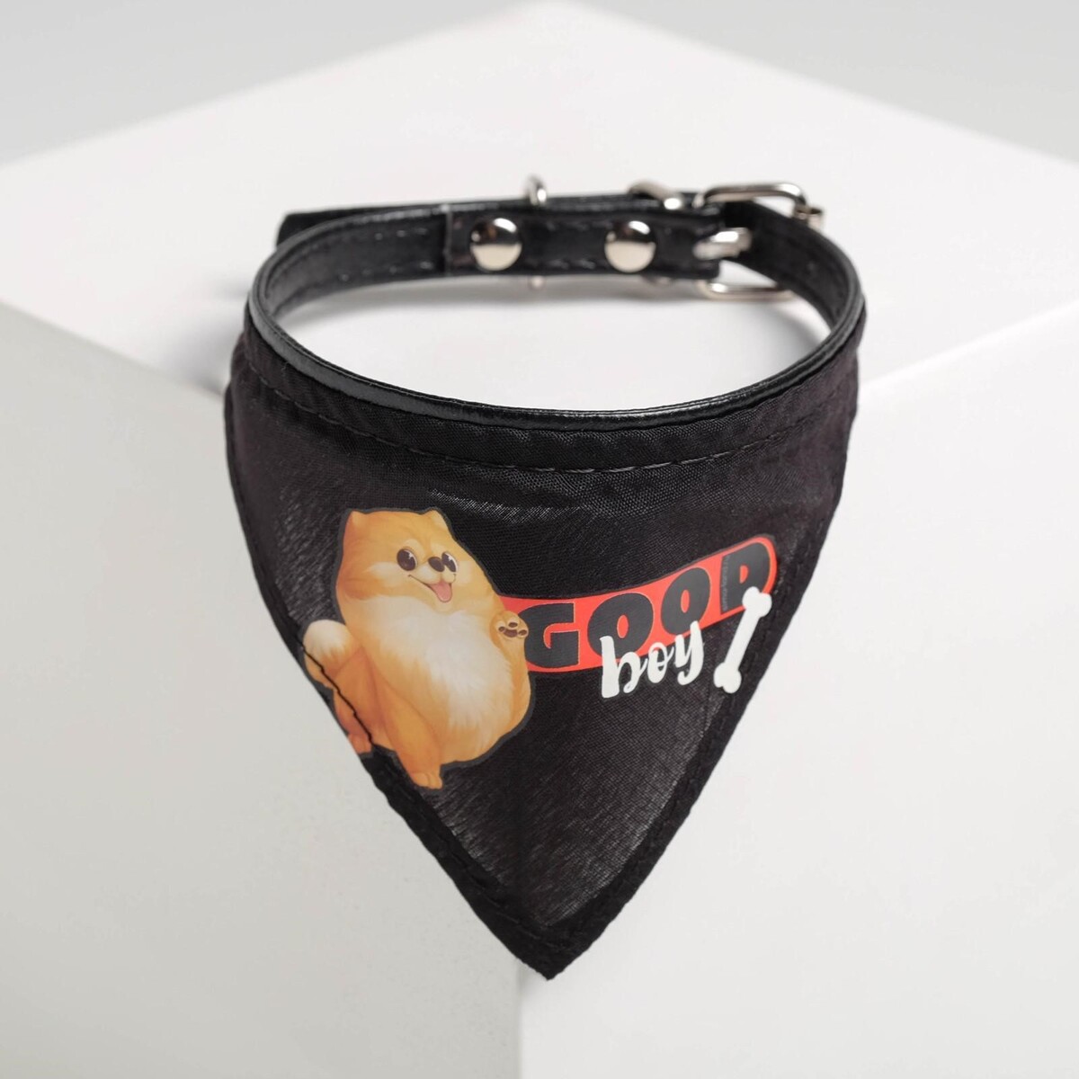 

Ошейник с платком good boy 32 х 1 см, черный