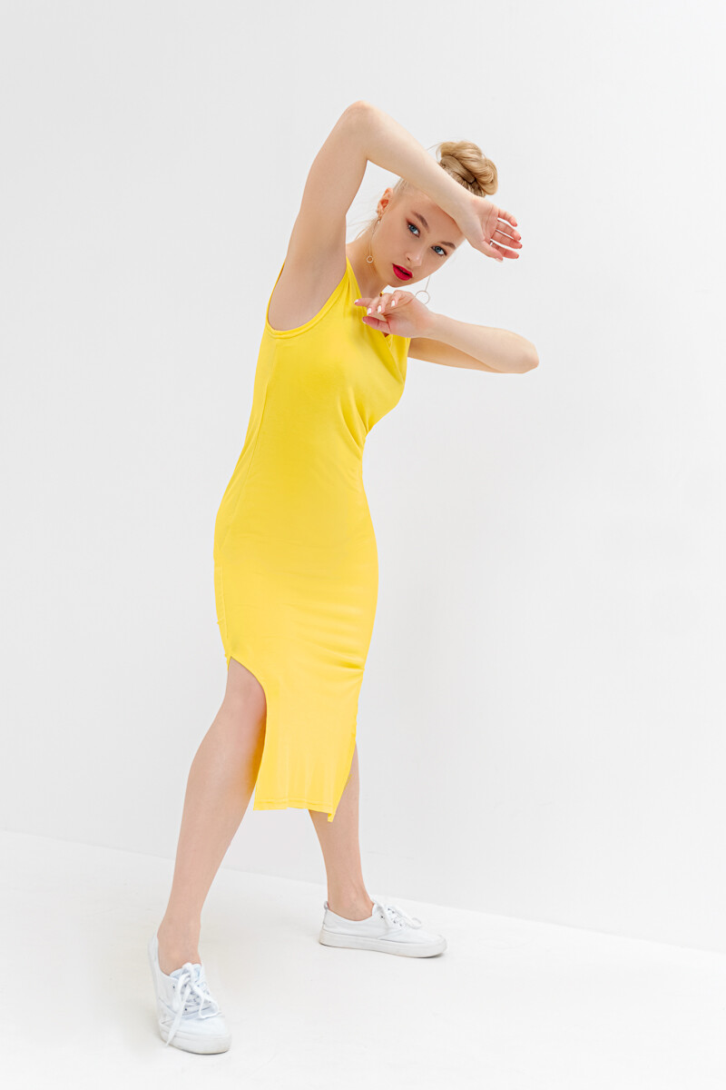 Платье ОПТ МОДА, размер 44, цвет лимонный 01032291 - фото 2