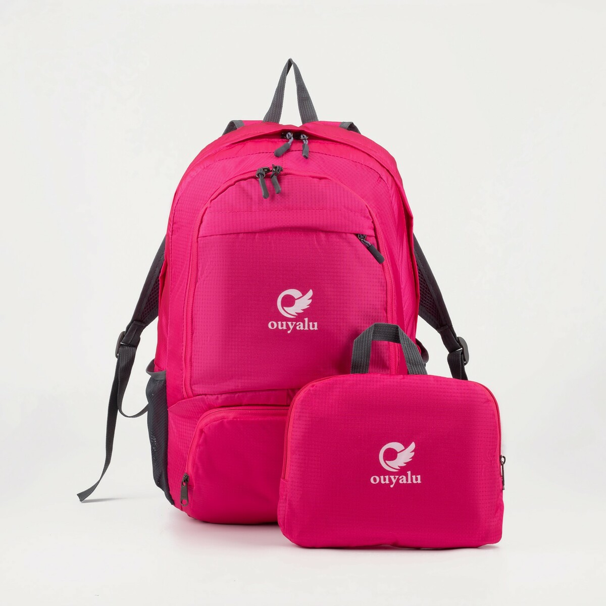 Рюкзак складной на молнии, цвет розовый рюкзак складной турист 25 л 28 16 45 отд на молнии 2 н к 2 б к водонепрониц оранжевый 10189