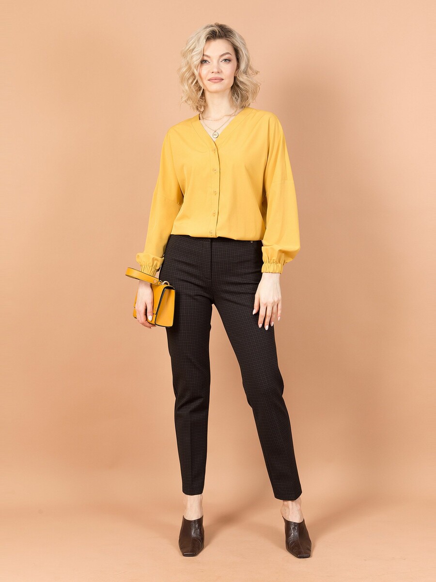 Блуза PRIZ, размер 42, цвет желтый 01036442 - фото 1