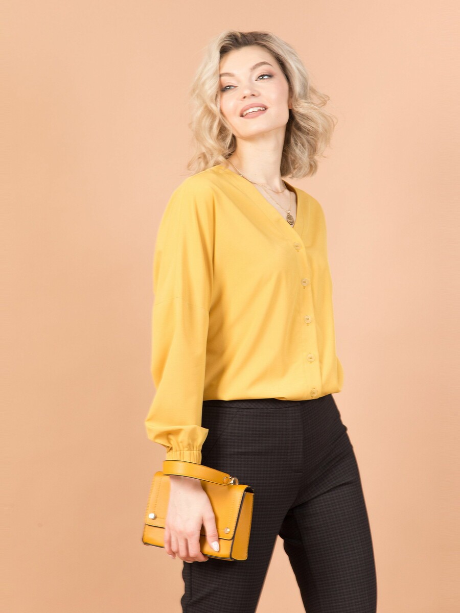 Блуза PRIZ, размер 42, цвет желтый 01036442 - фото 4