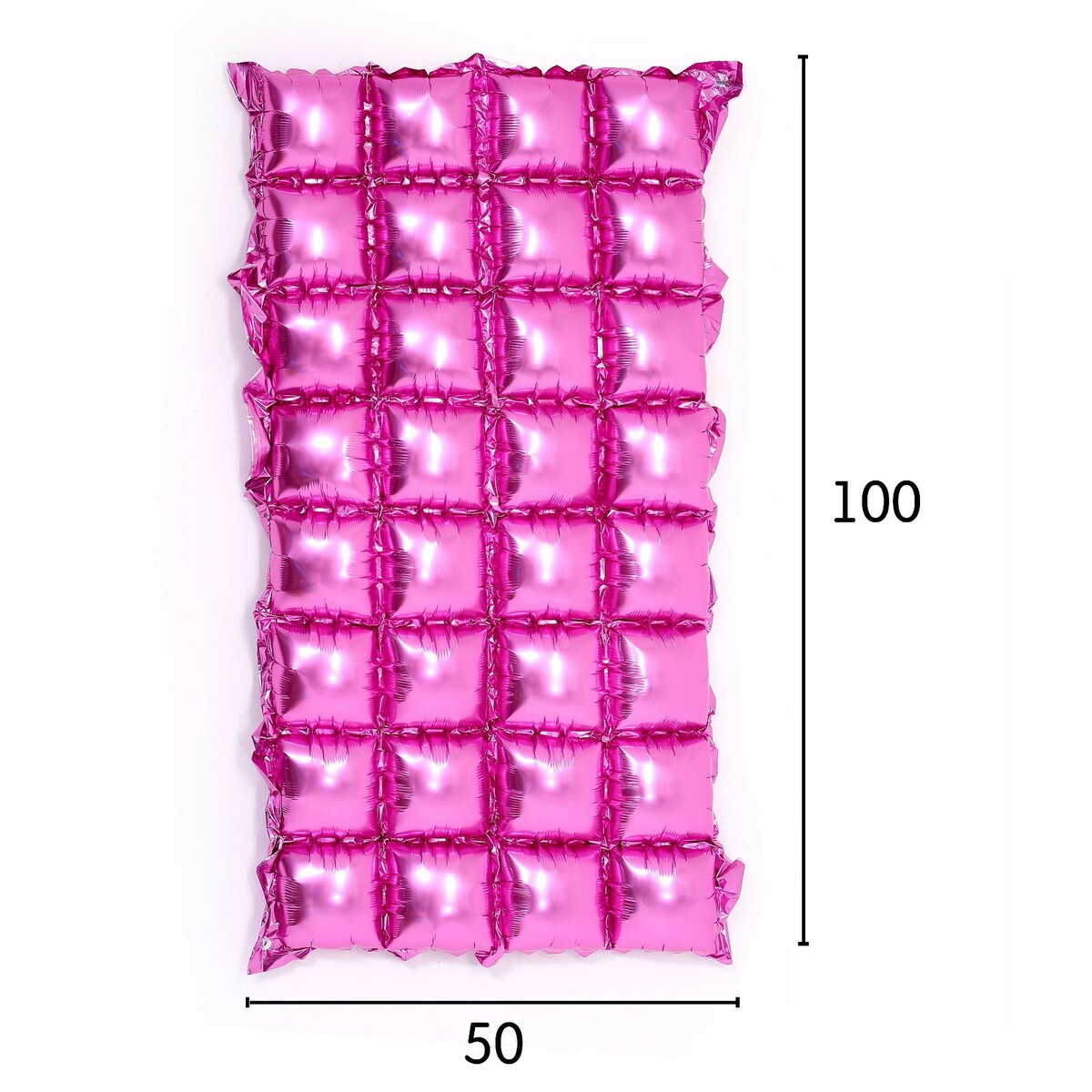 

Панно фольгированное 74 х 142 см, 4 ряда, цвет розовый