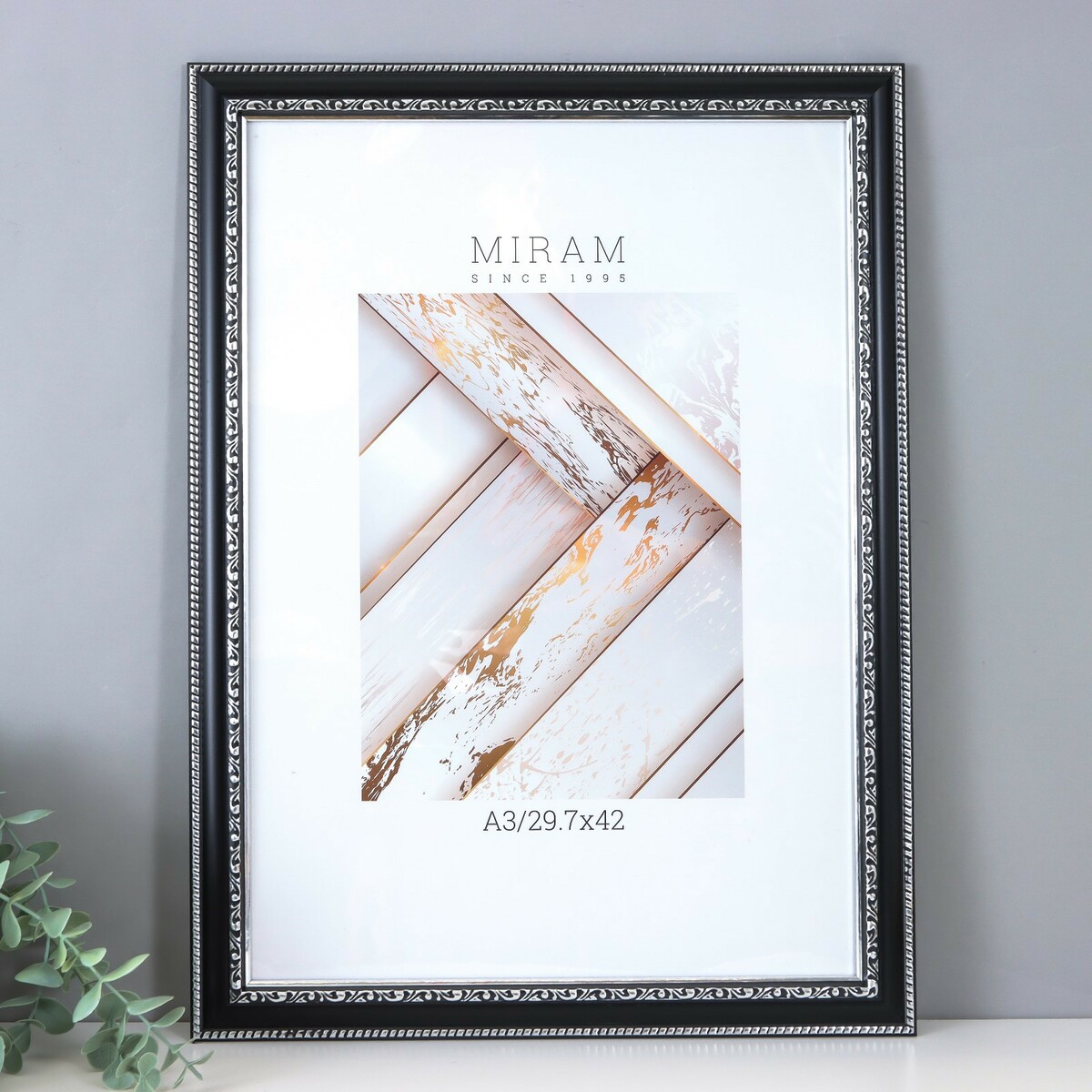 

Фоторамка пластик gallery 29.7х42 см, чёрный (пластиковый экран), Черный