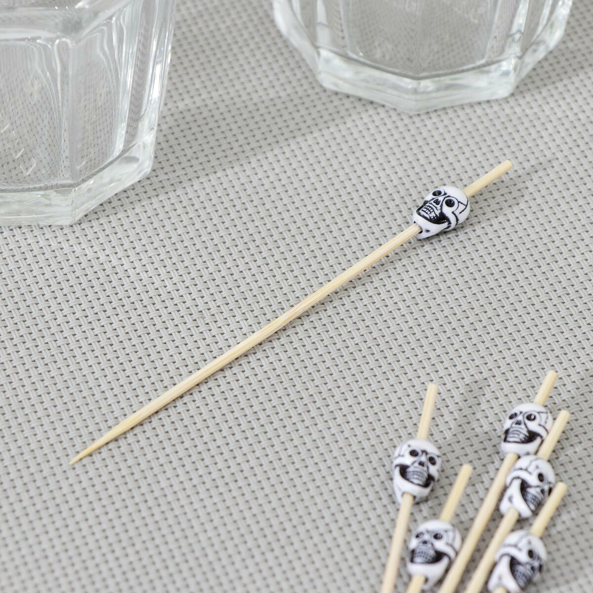 

Шпажки el dia de muertos, 25 шт, 12 см, бамбук, цвет белый, Бежевый
