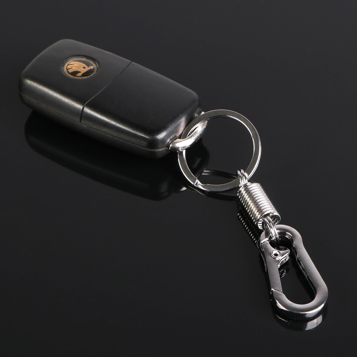 

Брелок для автомобильных ключей cartage, карабин с пружиной, хром, Серебристый