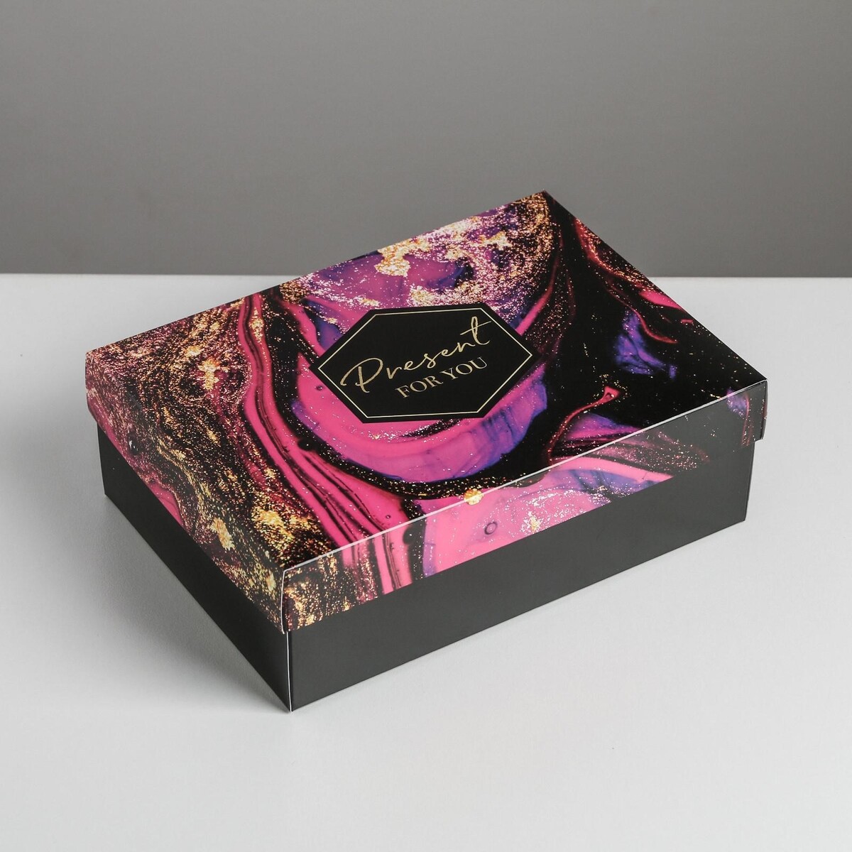 Коробка подарочная складная, упаковка, упаковка на 6 капкейков с окном розовая 25 х 17 х 10 см
