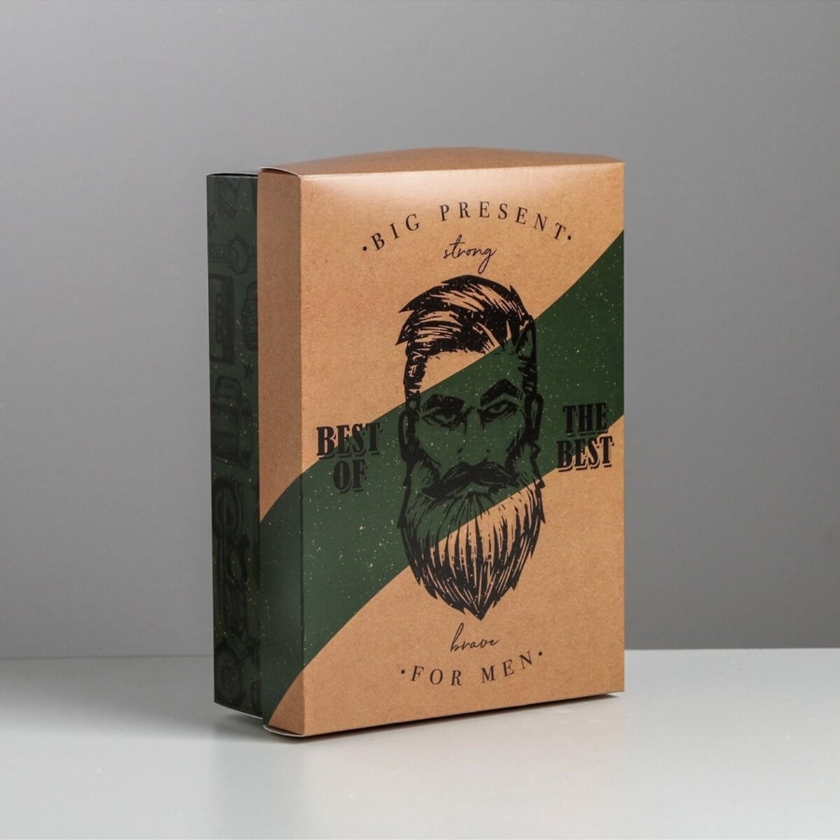 

Коробка подарочная складная, упаковка,, Бежевый;зеленый