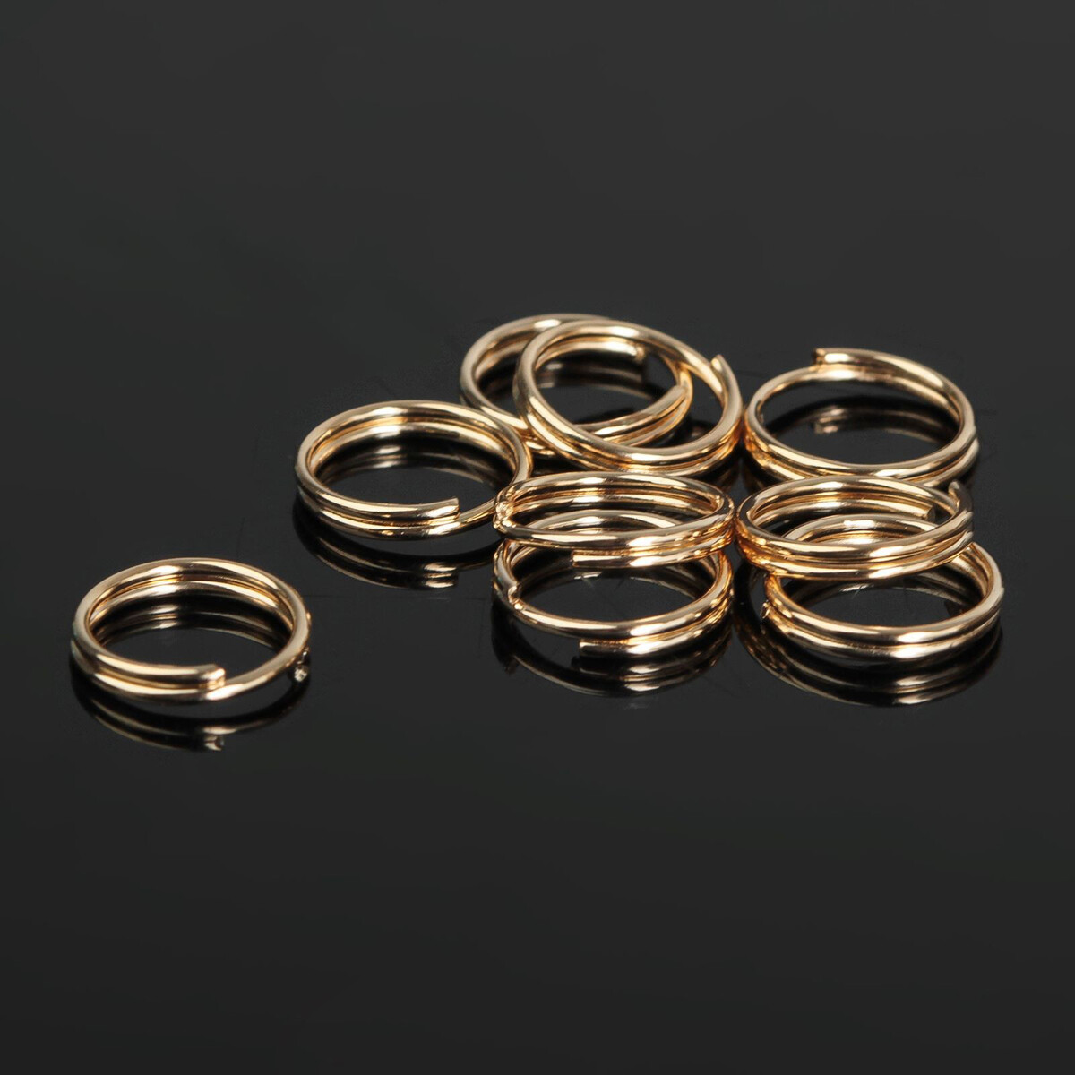 Кольцо соединительное двойное 0,9 см (набор 50 г, ± 310 шт.) см-1028, цвет золото