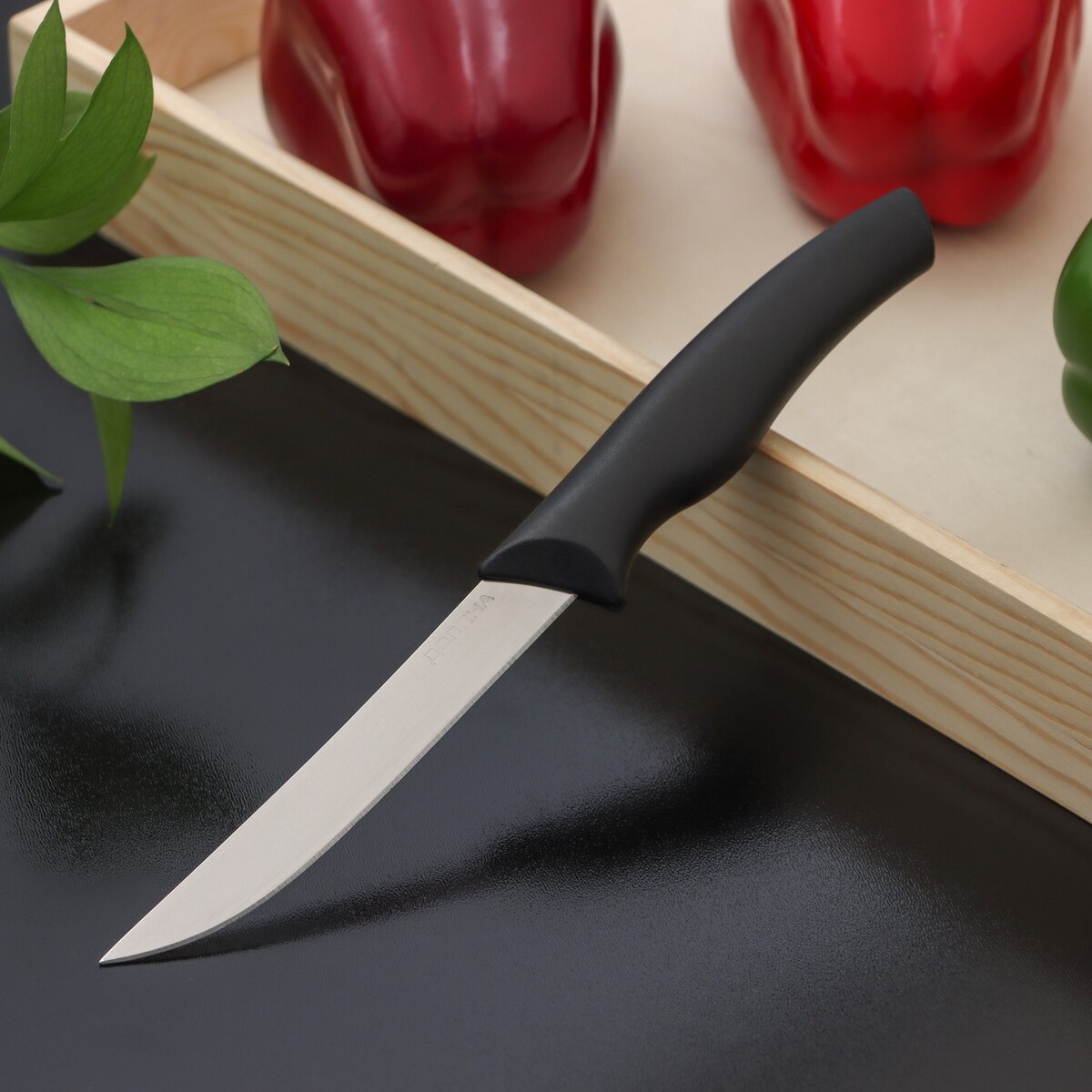 Нож кухонный доляна нож кухонный daniks wood шеф нож нержавеющая сталь 20 см рукоятка дерево 160939 1