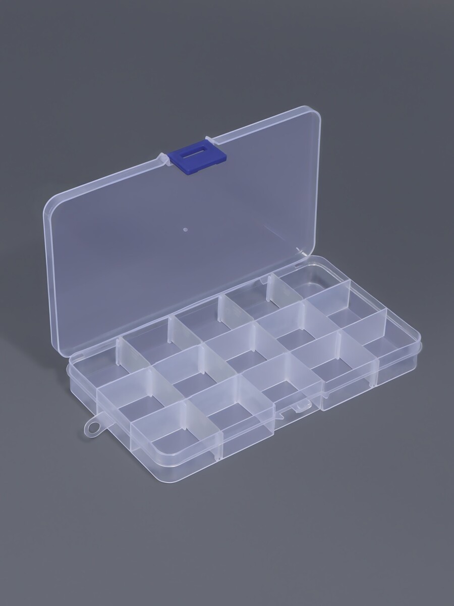 

Органайзер для мелочей, 15 съемных ячеек, с подвесом, 17.5×10×2 см, прозрачный