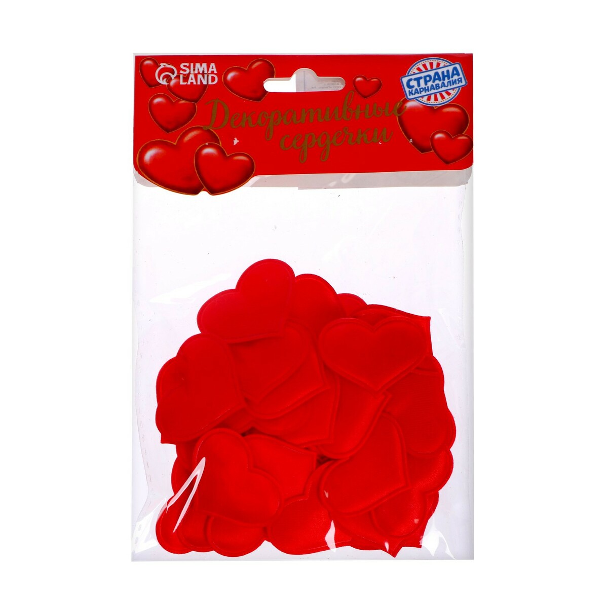 Сердечки декоративные, набор 50 шт., 3,2 см, цвет красный сердечки декоративные из лозы красные 2шт