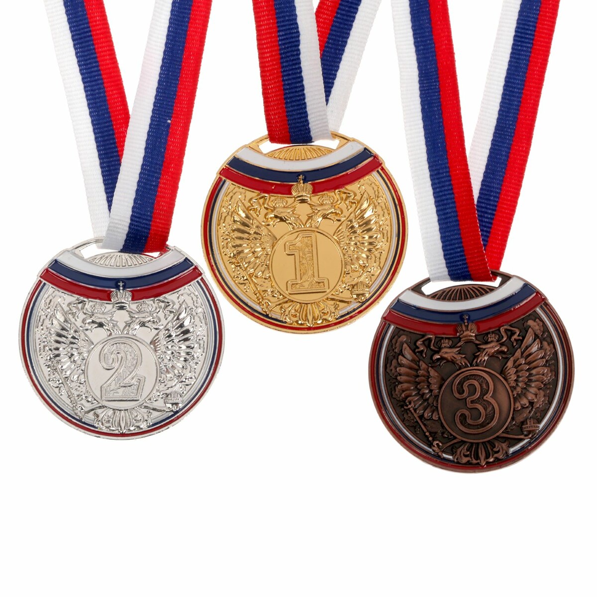 Медаль призовая 054 диам 5 см. 3 место, триколор. цвет бронз. с лентой медаль призовая 193 диам 3 5 см 3 место триколор бронз без ленты