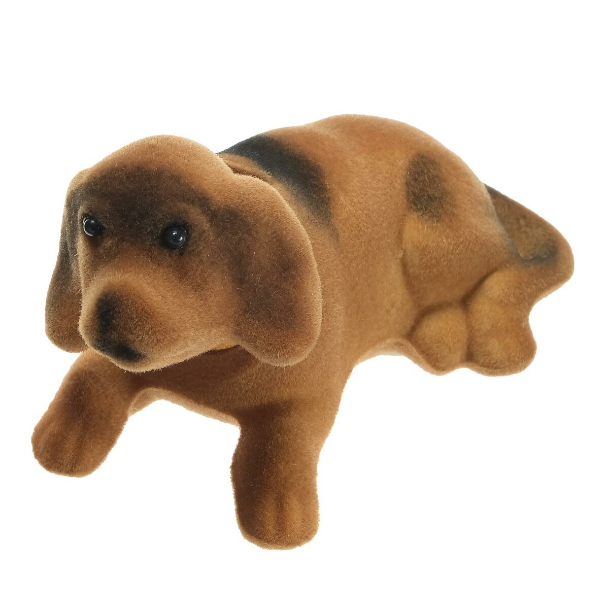 Собака на панель авто, качающая головой, малая, бежево-коричневый окрас мягкий пол универсальный 60 x 60 бежево коричневый