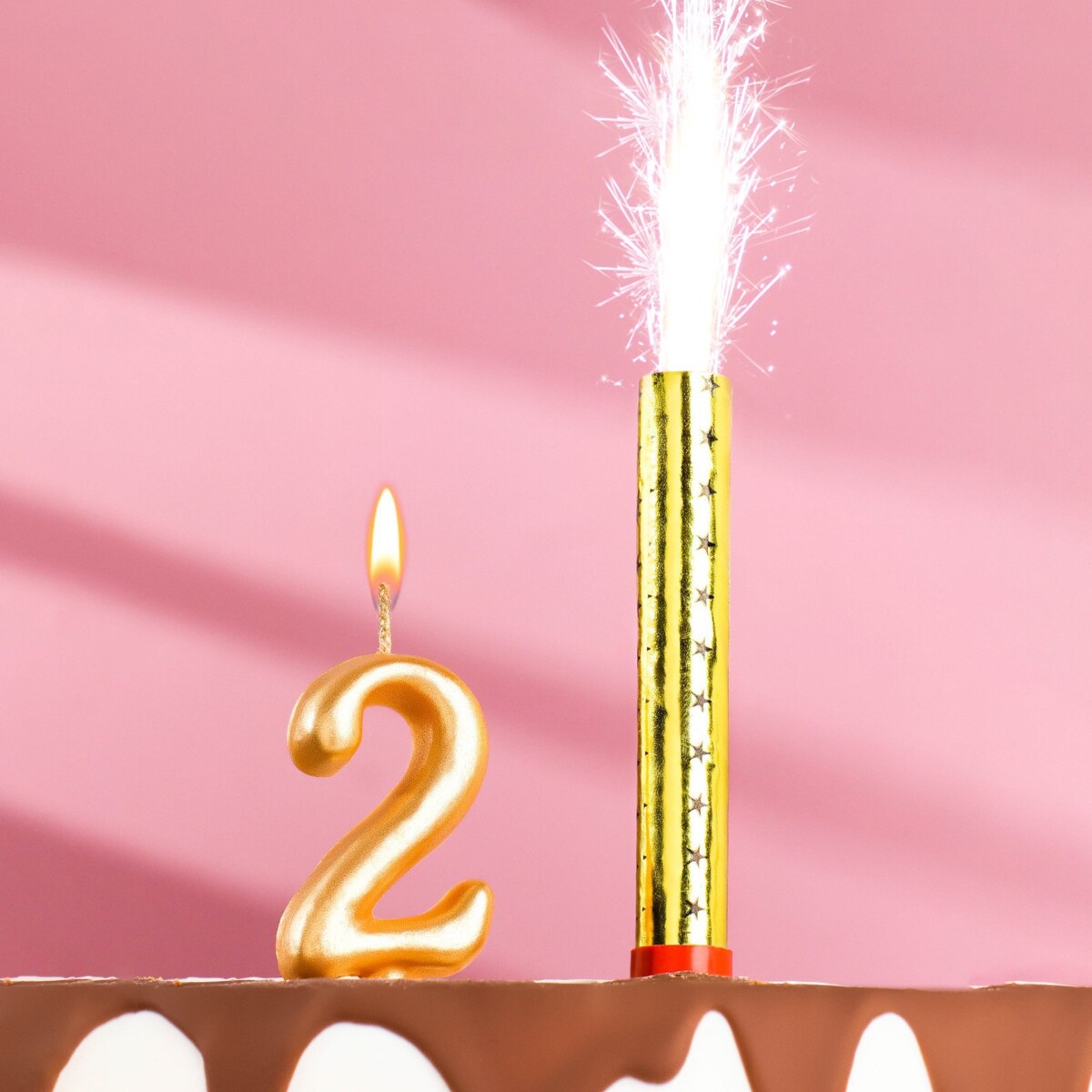 Свеча для торта цифра свеча для торта цифра овал фонтан золотая 1 sima land