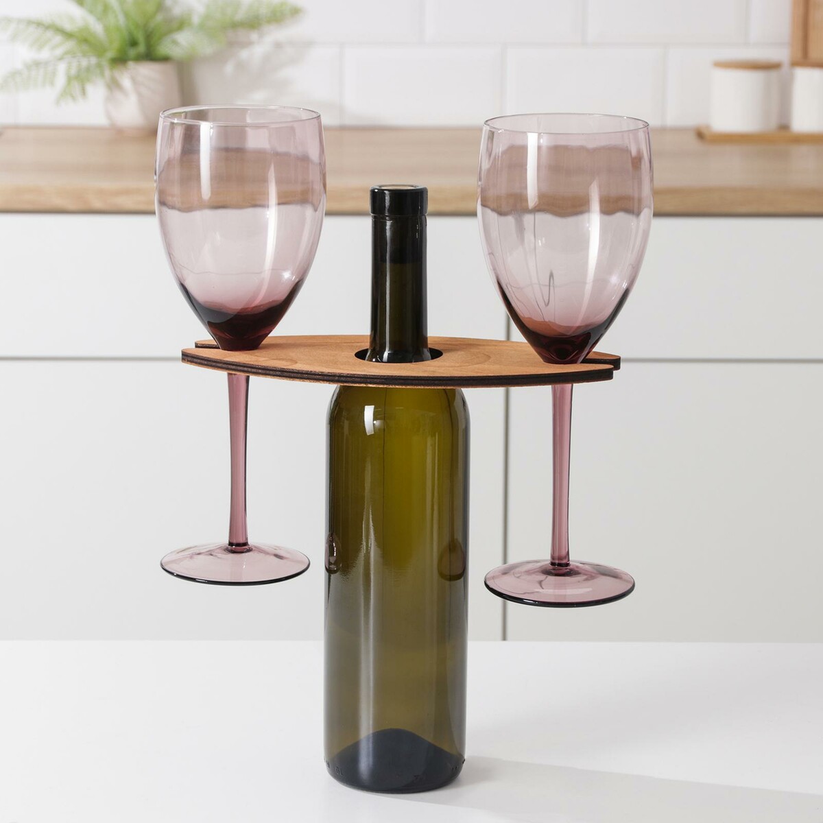 Подставка для вина и двух бокалов, 10×22×1 см подставка для вина и закусок изабелла раскладная массив ясеня