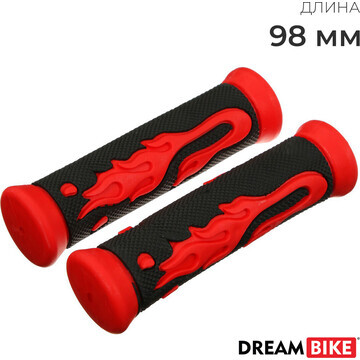 Грипсы dream bike, 98 мм, цвет черный/кр