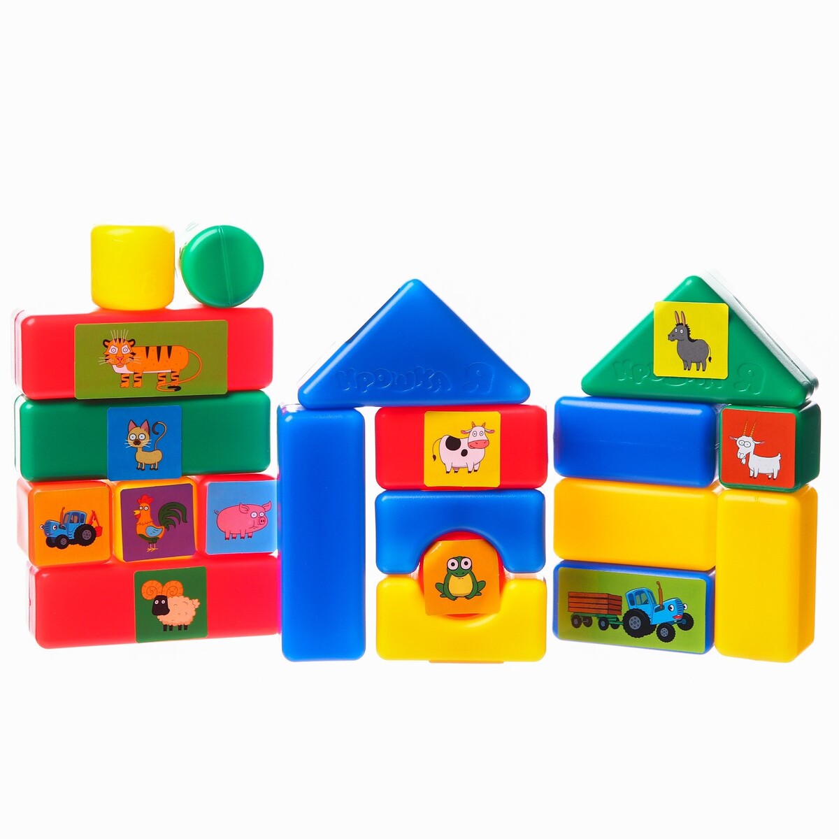 Обучающие кубики синий трактор, 20 элементов шпаргалки для мамы настольная игра для детей сочиняем истории мини кубики 3 10 лет