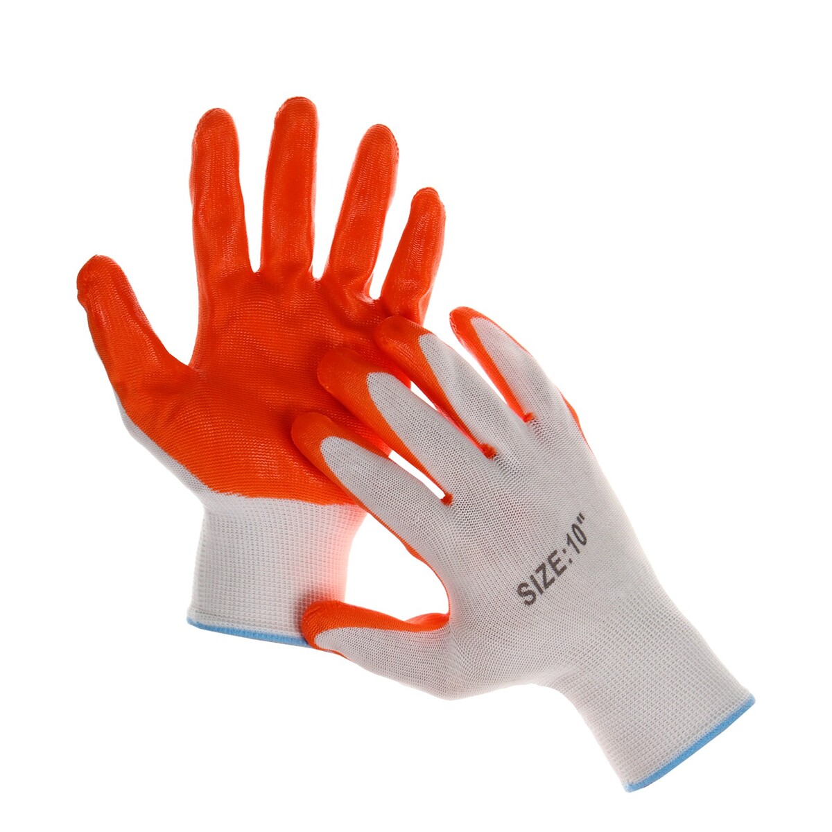 Перчатки садовые, нейлоновые, с нитриловым полуобливом, размер 10, оранжевые, greengo перчатки вратарские onlytop р 5 оранжевый