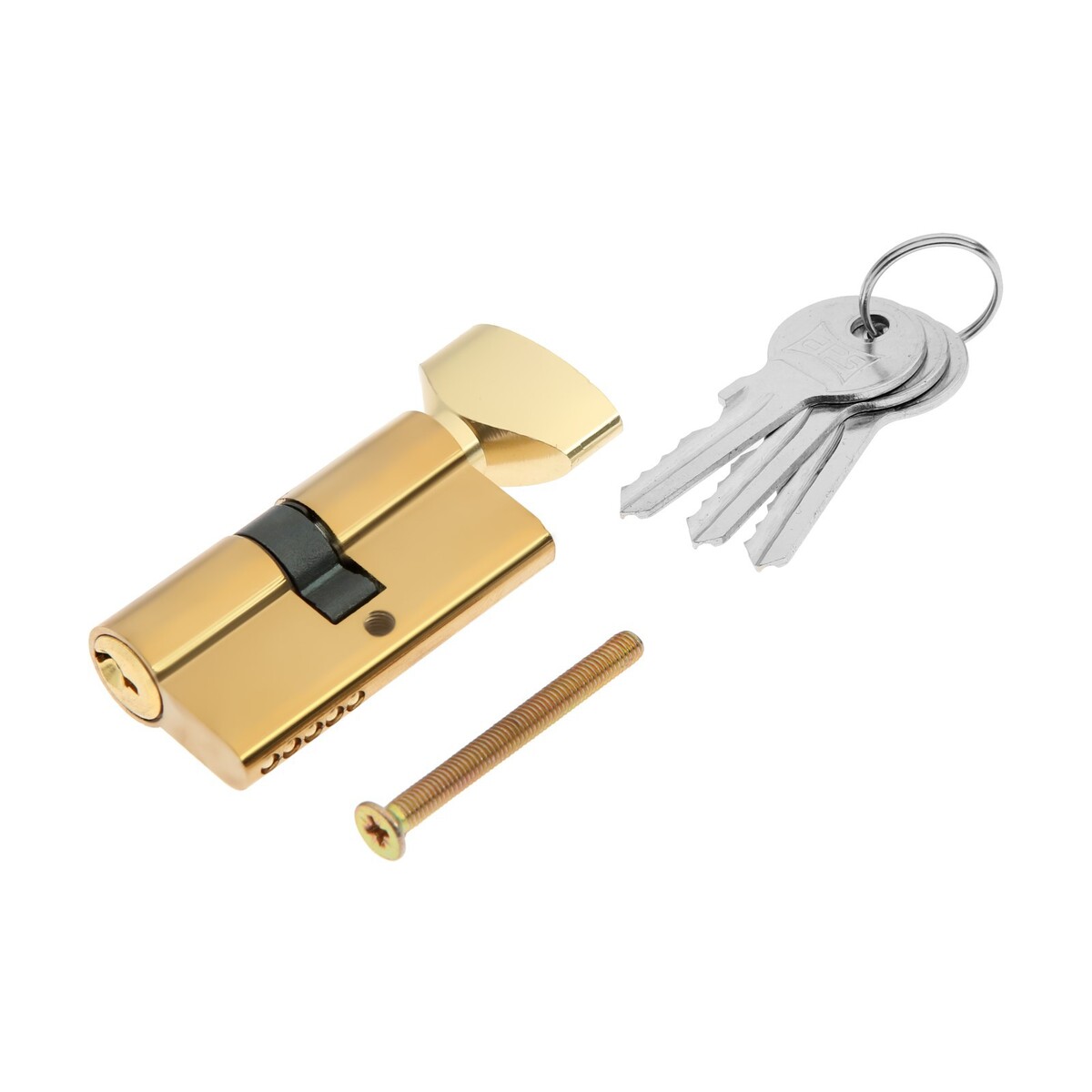 Цилиндровый механизм, 60 мм, с вертушкой, английский ключ, 3 ключа, золото цилиндровый механизм 80 мм английский ключ 5 ключей золото