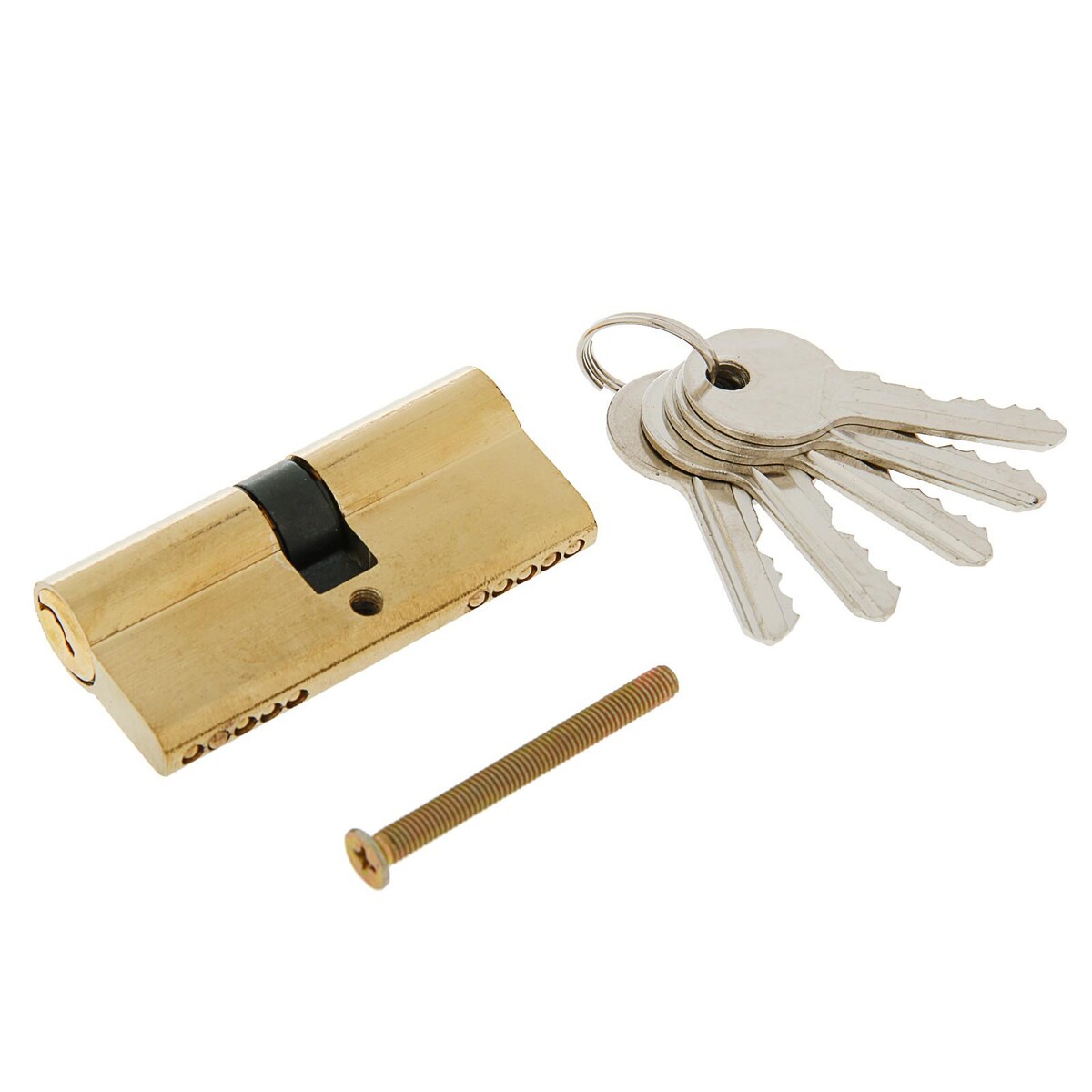 Цилиндровый механизм, 70 мм, английский ключ, 5 ключей, цвет золото замок врезной trodos 50 106 цм70 ab 202050 ручка в комплекте цилиндровый бронза
