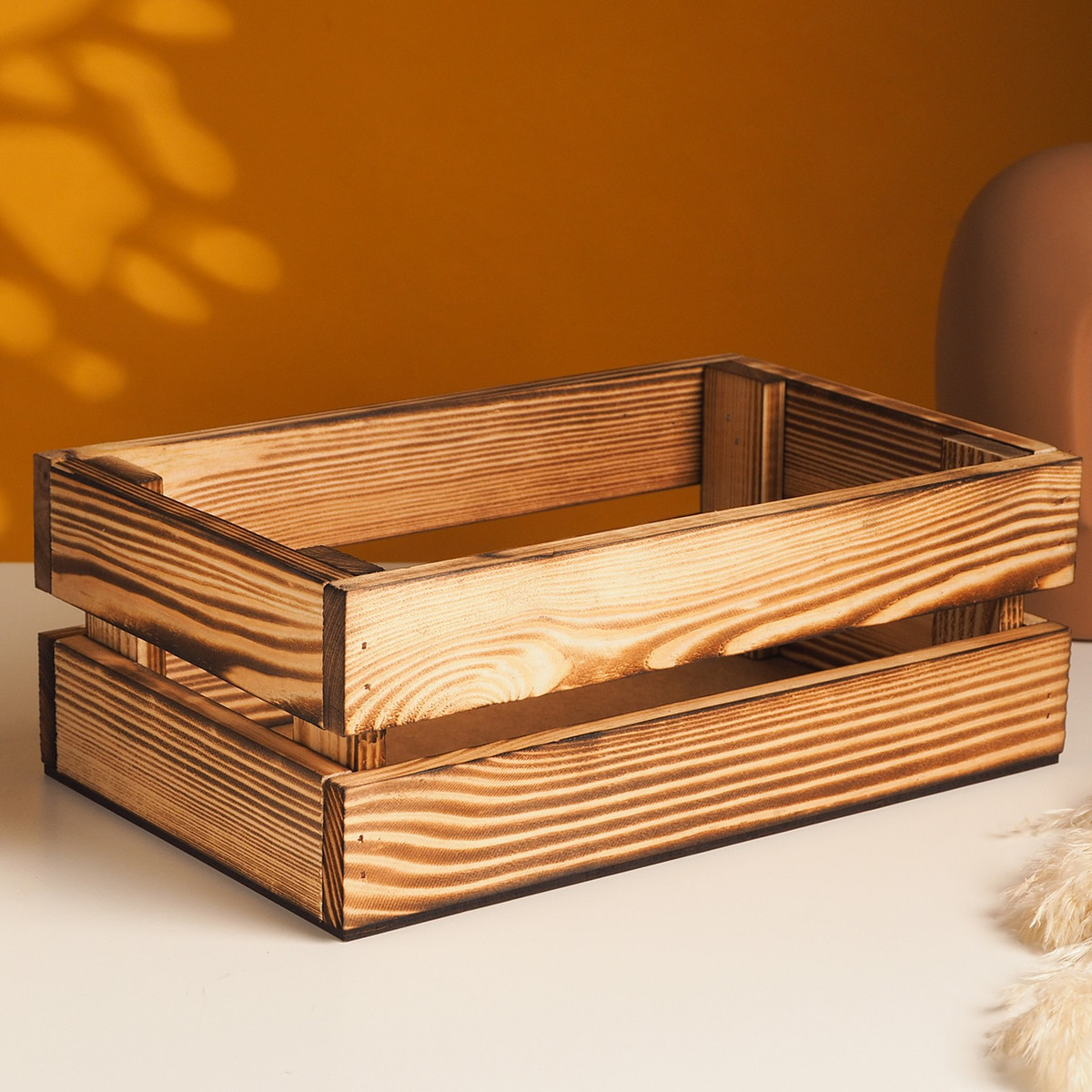 

Подарочный ящик, 26×16×10 см, деревянный, цвет обожженное дерево, Коричневый