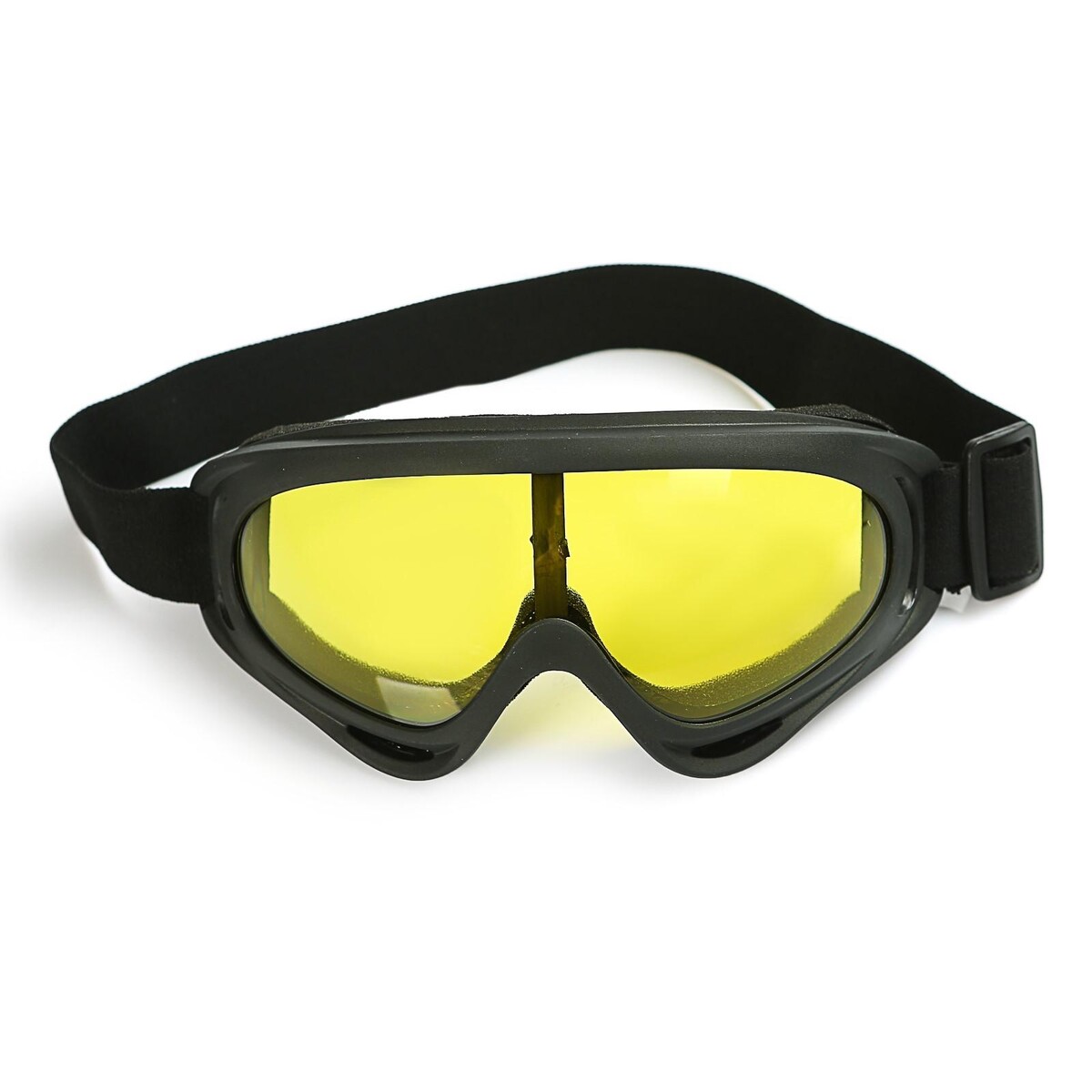 Очки для езды на мототехнике, стекло желтое, цвет черный очки маска для езды на мототехнике стекло двухслойное желтое синий