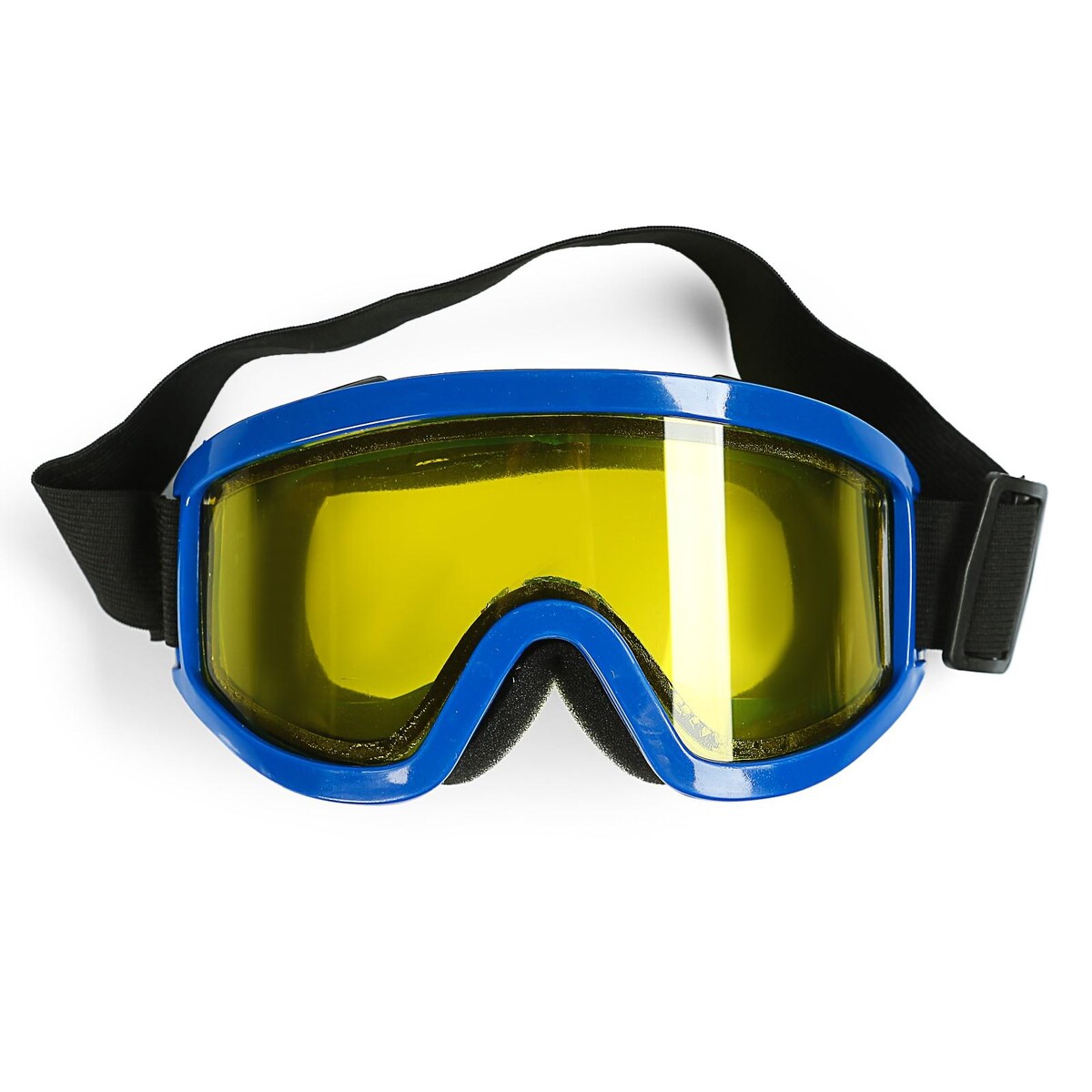 фото Очки-маска для езды на мототехнике, стекло двухслойное желтое, цвет синий no brand
