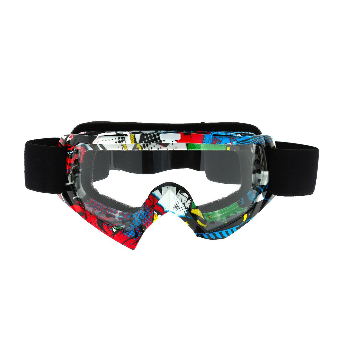 Очки-маска для езды на мототехнике, стекло прозрачное, бомбер, ом-28 очки маска со съемной защитой носа стекло прозрачное черные