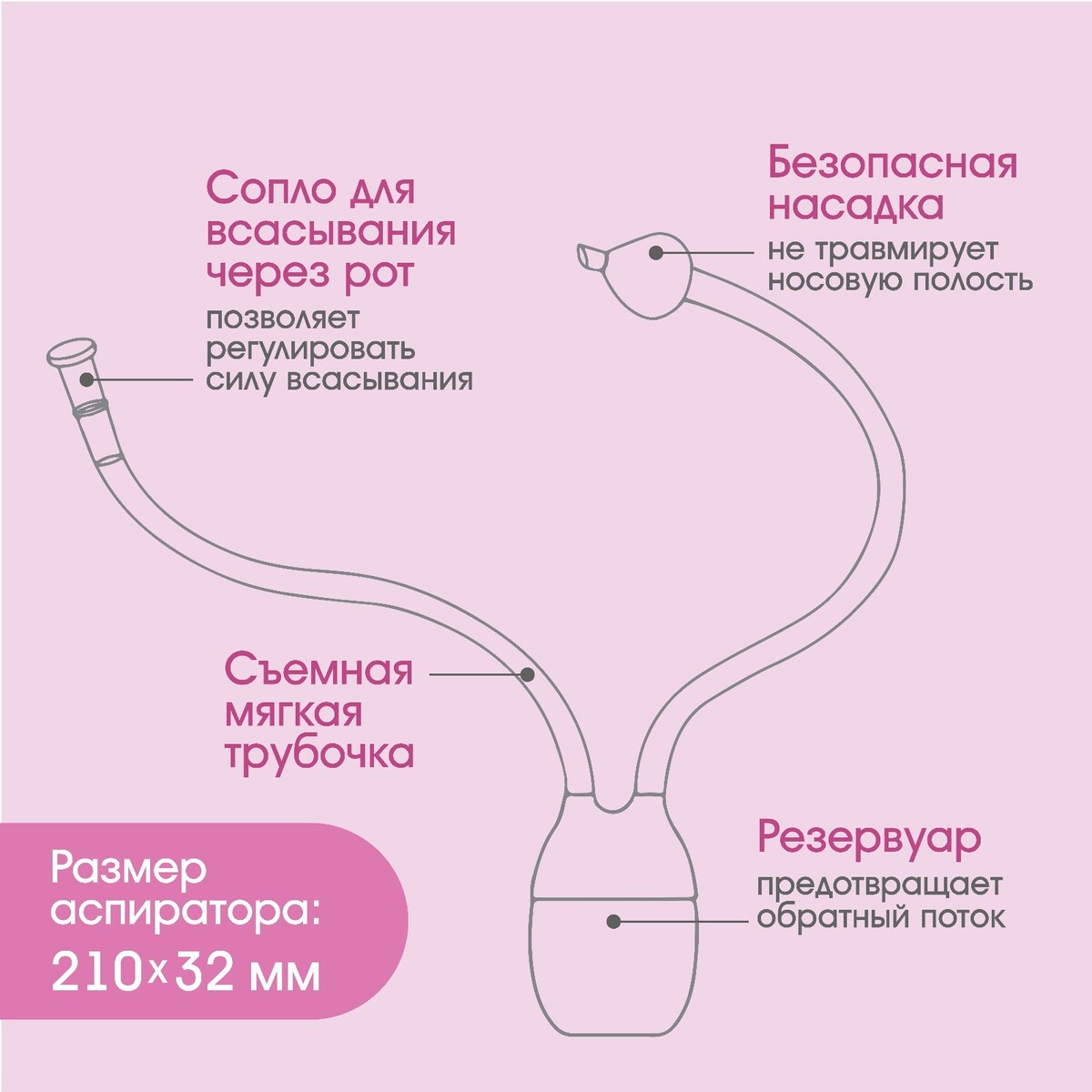 Аспиратор назальный с отводной трубкой MumBaby 230₽