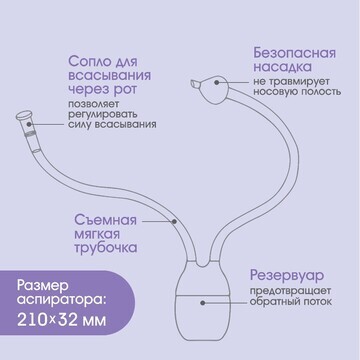 Аспиратор назальный с отводной трубкой