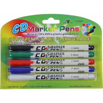 Набор маркеров для cd/dvd, 5 цветов: кра