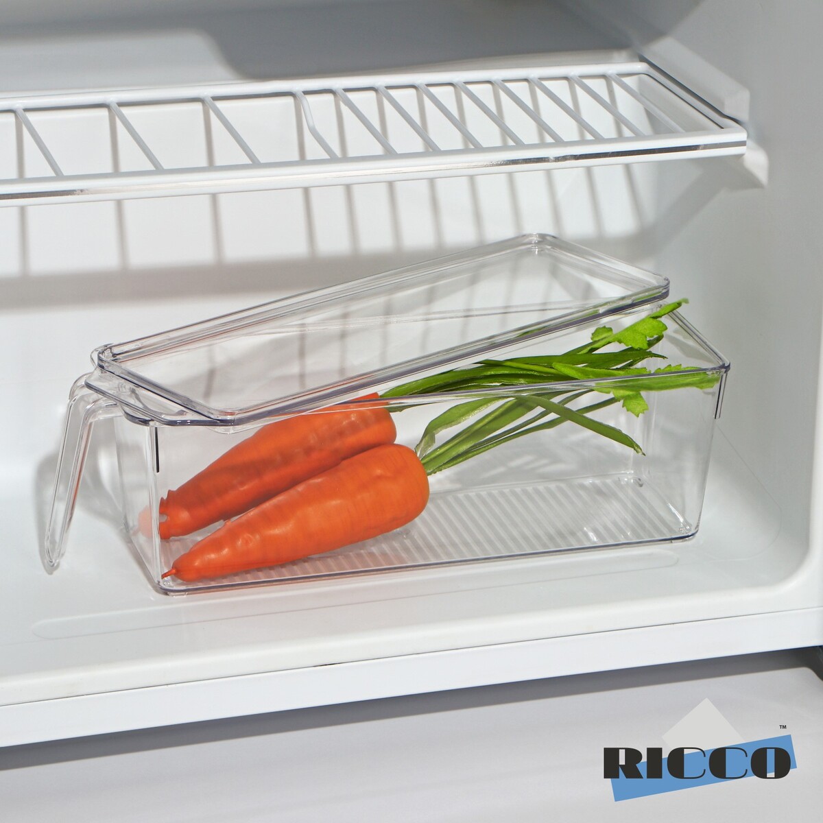 Контейнер для холодильника с крышкой и ручкой ricco, 32×10×10 см баночка с ручкой и крышкой трубочка для коктейлей фрукты стекло 450мл