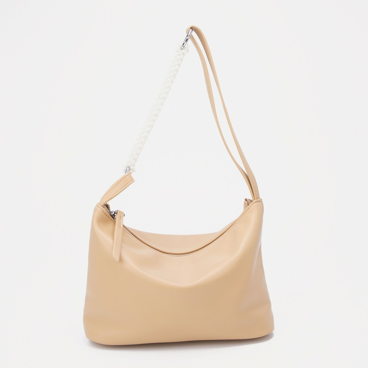 Сумка-мешок на молнии, цвет бежевый сумка женская textura мешок большой размер бежевый