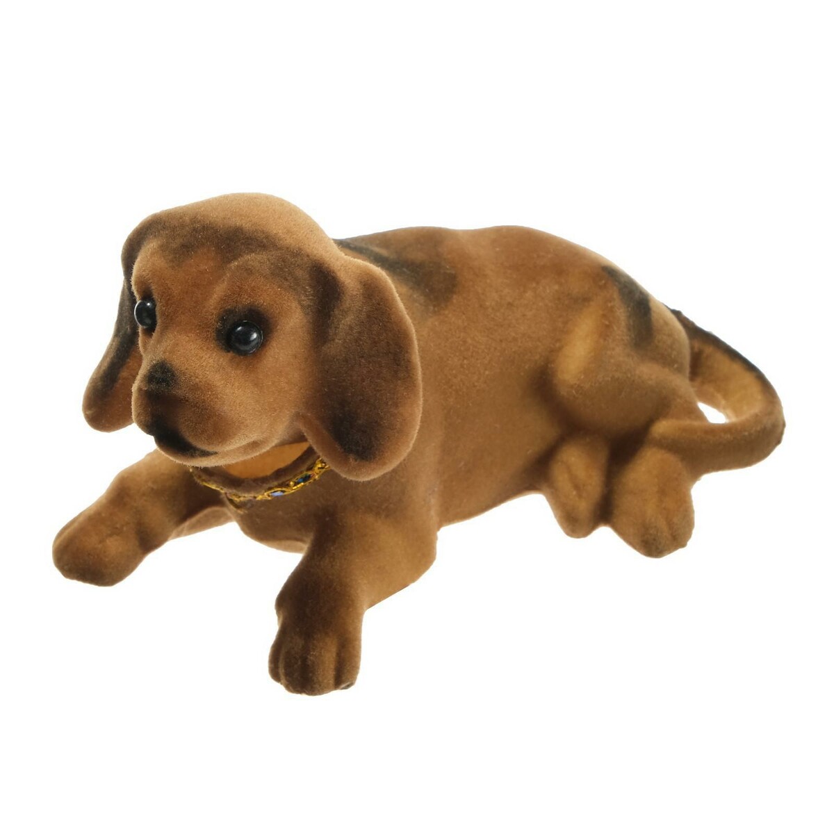 Собака на панель авто, качающая головой, большая, коричневый окрас мягкая игрушка maxitoys собака с пледом 60 см 300523 5 1 60 коричневый