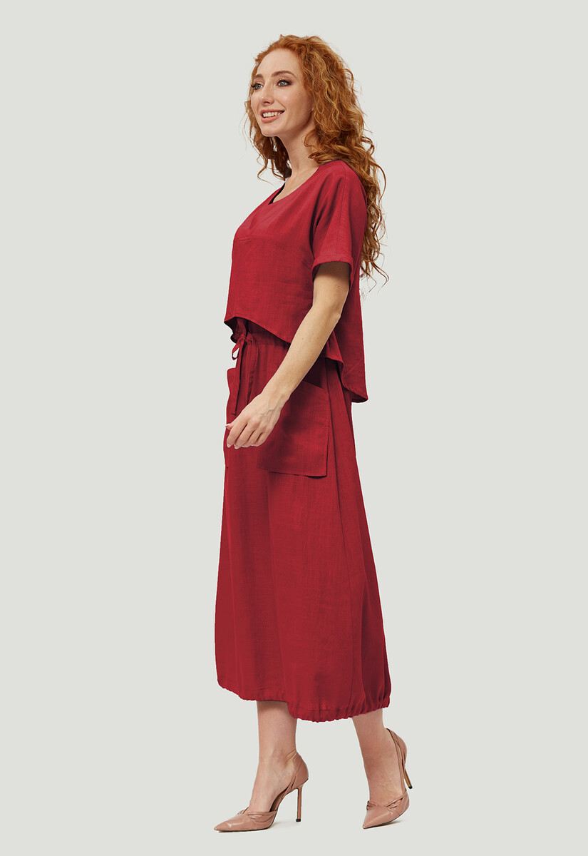 Платье Dimma Fashion Studio, размер 42, цвет брусничный 01050207 - фото 3