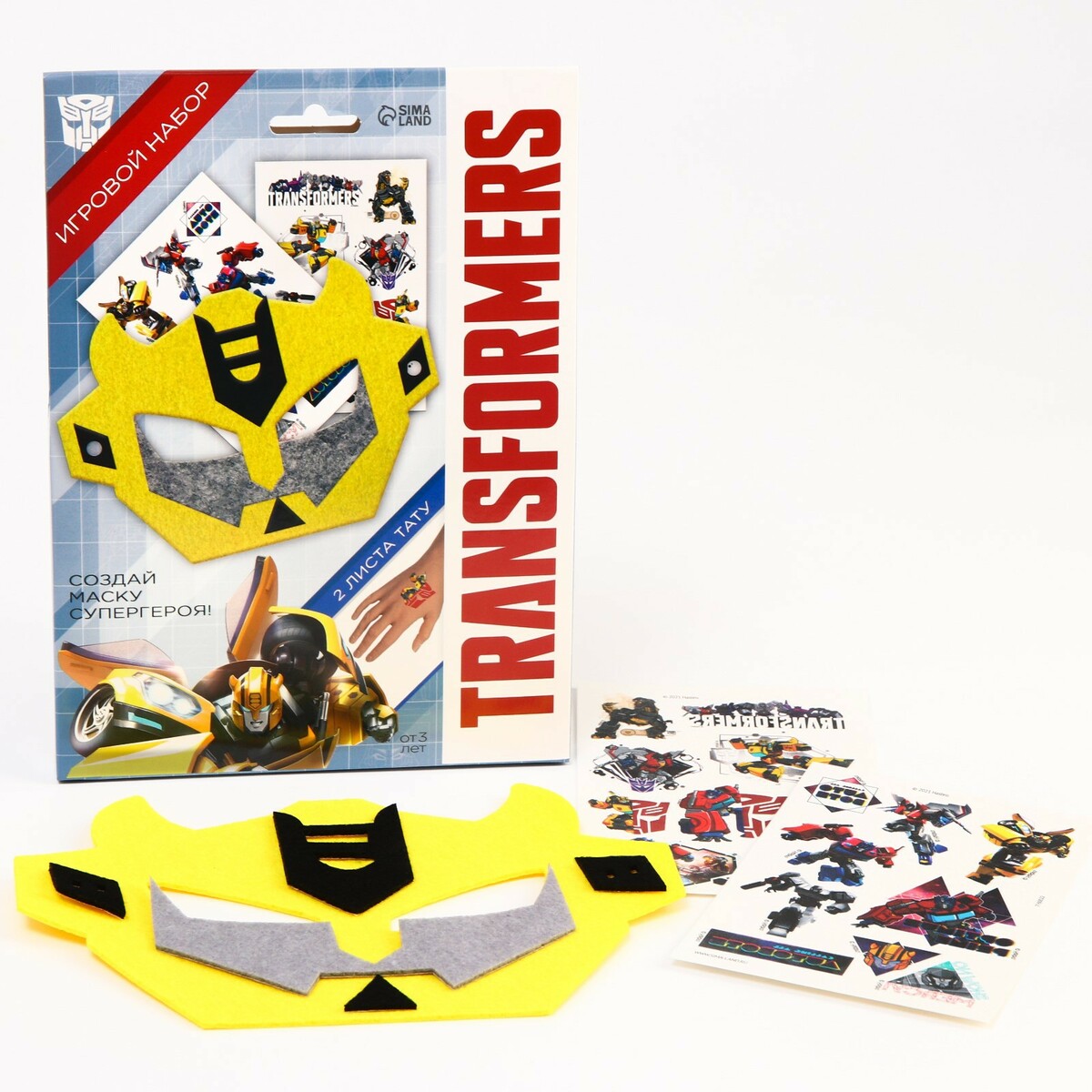 Набор детских татуировок + маска супергероя набор для плавания взрослый sportex маска трубка пвх e39226 желтый
