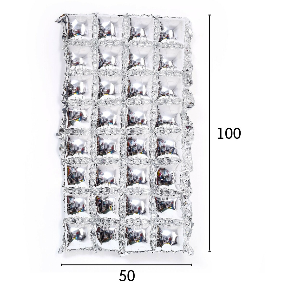 

Панно фольгированное 74 х 142 см, 4 ряда, цвет серебристый