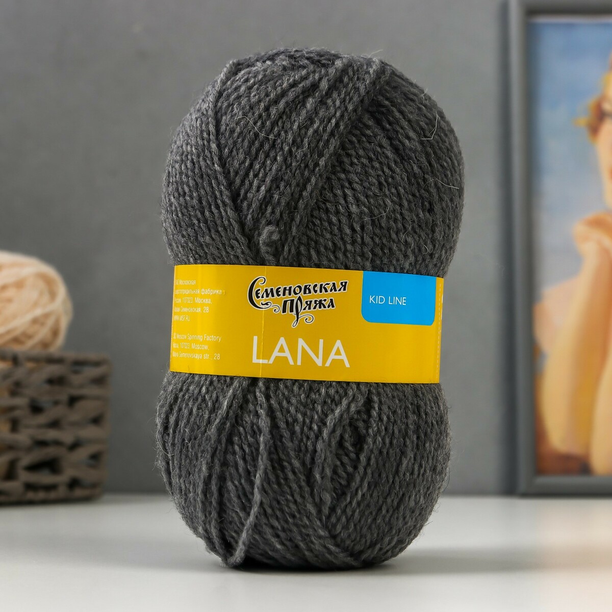

Пряжа lana (лана) 50% шерсть, 50% акрил 200м/50гр м.серый (380)