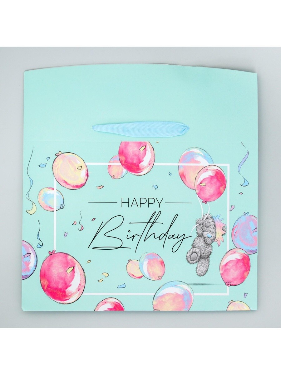 

Пакет подарочный-коробка, 20×28×13 см happy birthday, упаковка, me to you, Бирюзовый