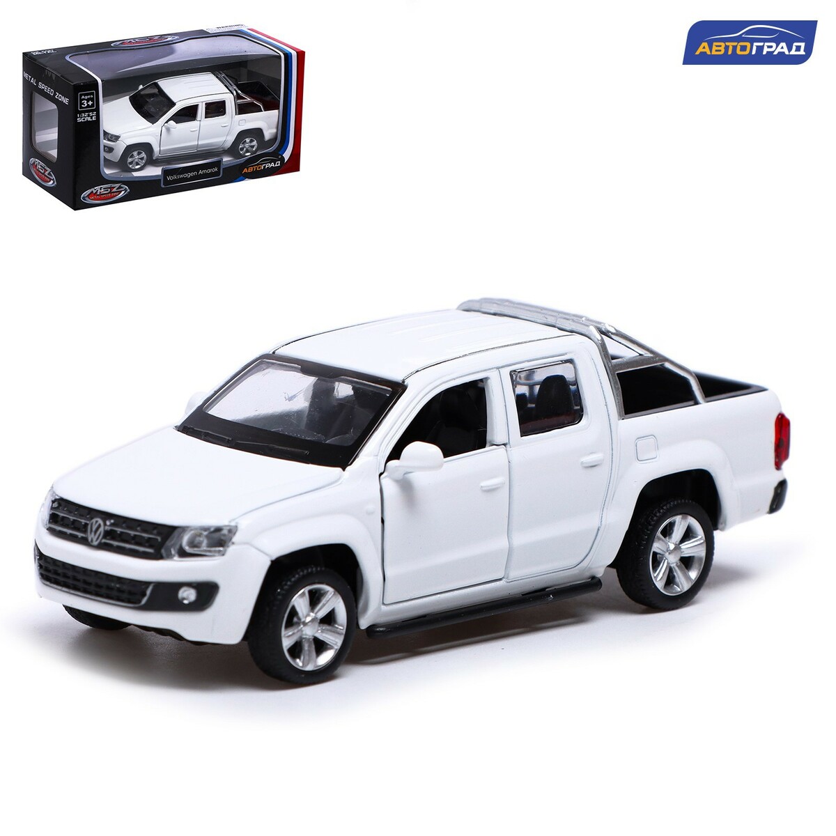 Машина металлическая volkswagen amarok, 1:46, инерция, открываются двери,  цвет белый Автоград 01057159: купить за 490 руб в интернет магазине с  бесплатной доставкой