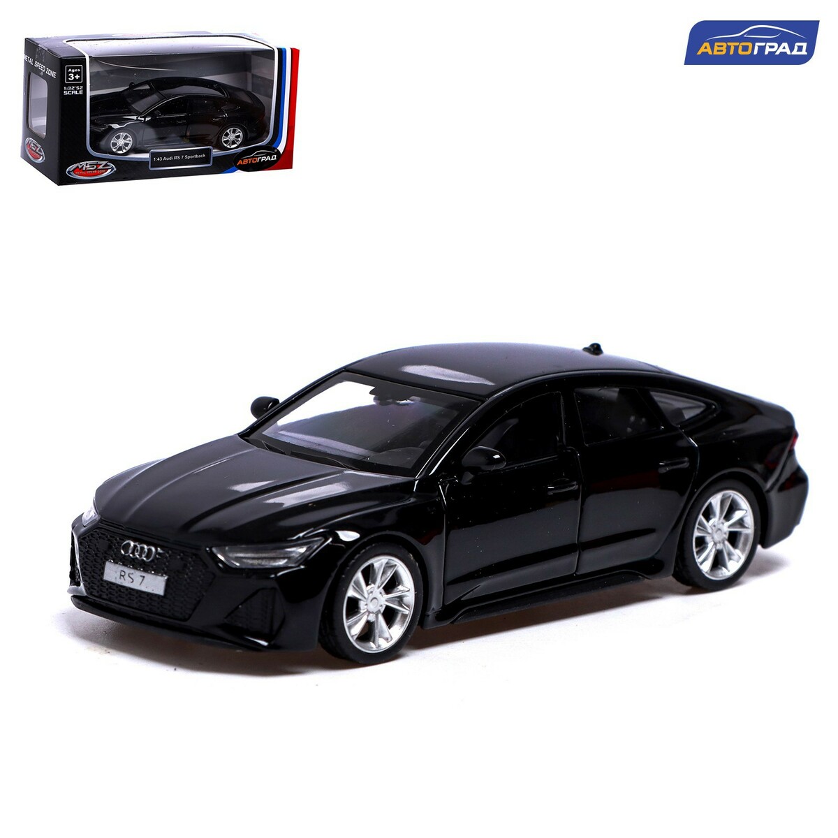 Машина металлическая audi rs7, 1:43, инерция, открываются двери, цвет черный  Автоград 01058621: купить за 830 руб в интернет магазине с бесплатной  доставкой