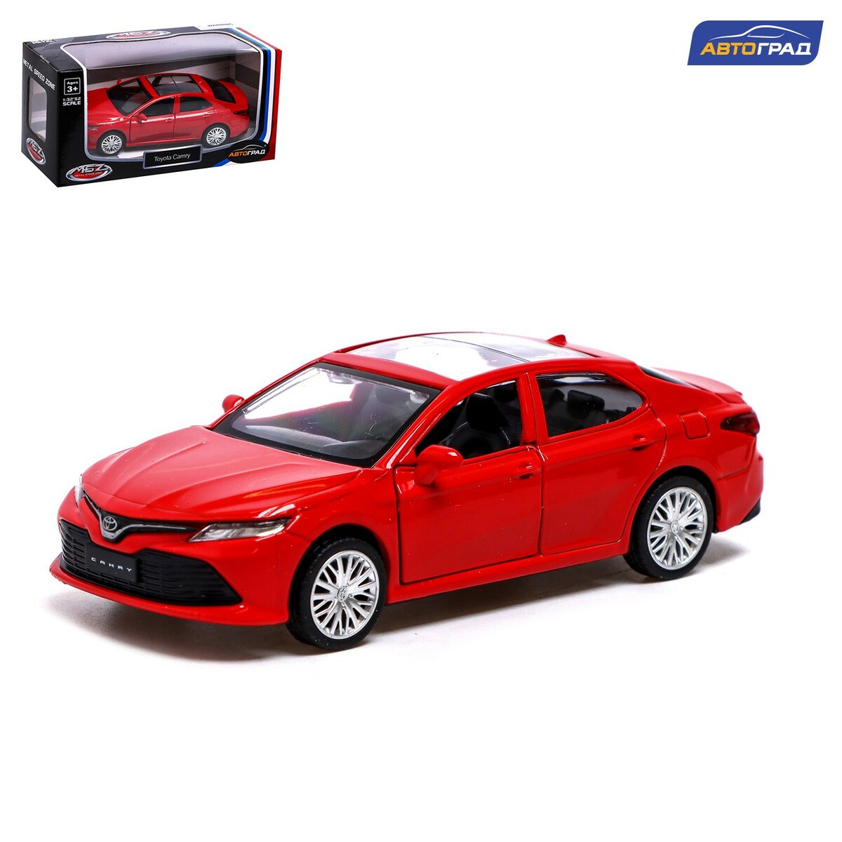 Машина металлическая toyota camry, 1:43, инерция, открываются двери, цвет красный