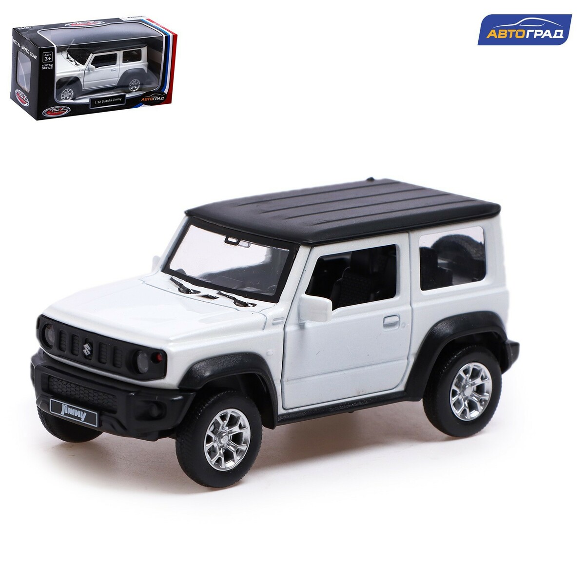 Машина металлическая suzuki jimny, 1:32, инерция, открываются двери, цвет  белый Автоград 01058649: купить за 710 руб в интернет магазине с бесплатной  доставкой