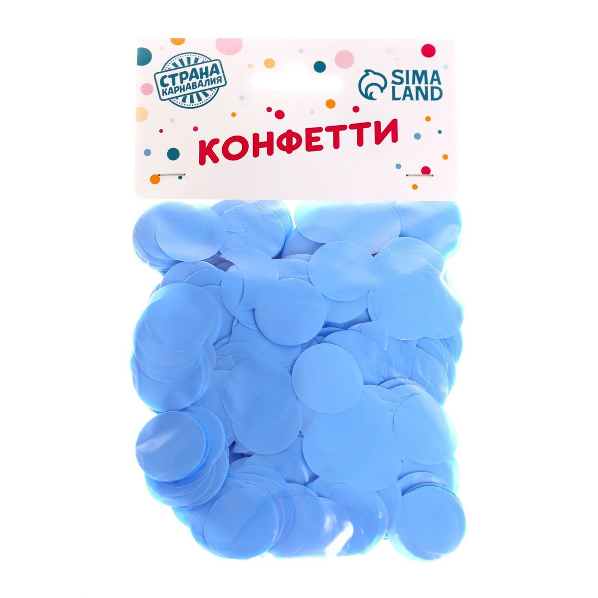 Конфетти для декора, глянцевый, диаметр 2 см, 50 гр, цвет голубой No brand
