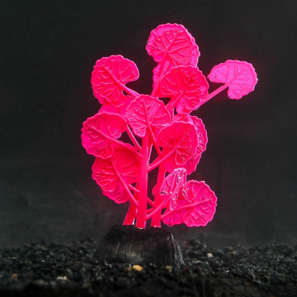 Растение силиконовое аквариумное, светящееся в темноте, 7 х 11 см, розовое No brand
