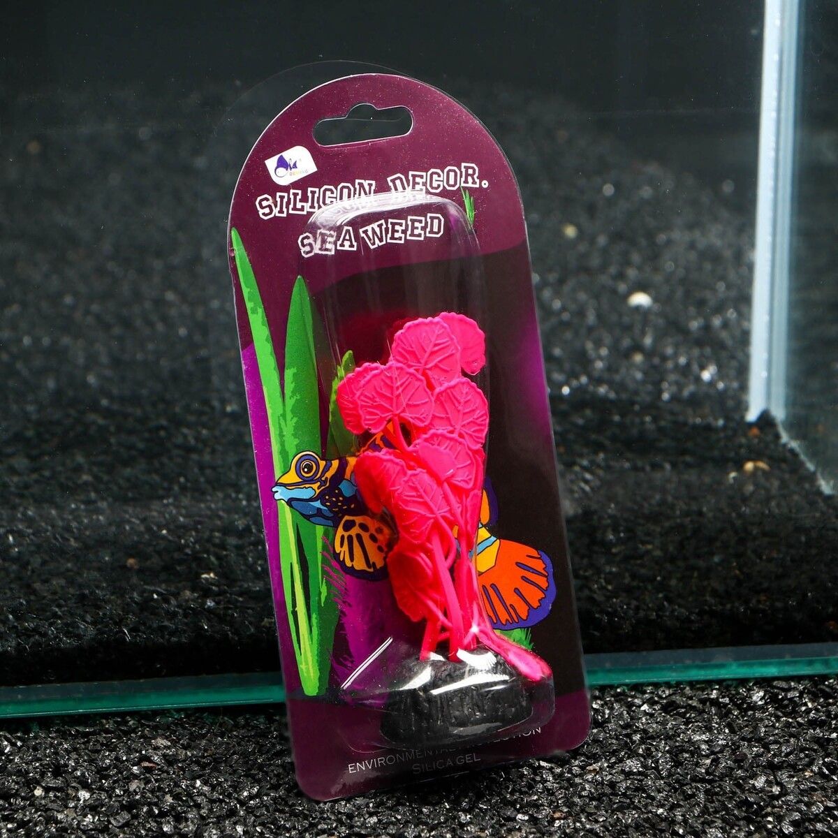 Растение силиконовое аквариумное, светящееся в темноте, 7 х 11 см, розовое No brand 01059209 - фото 4