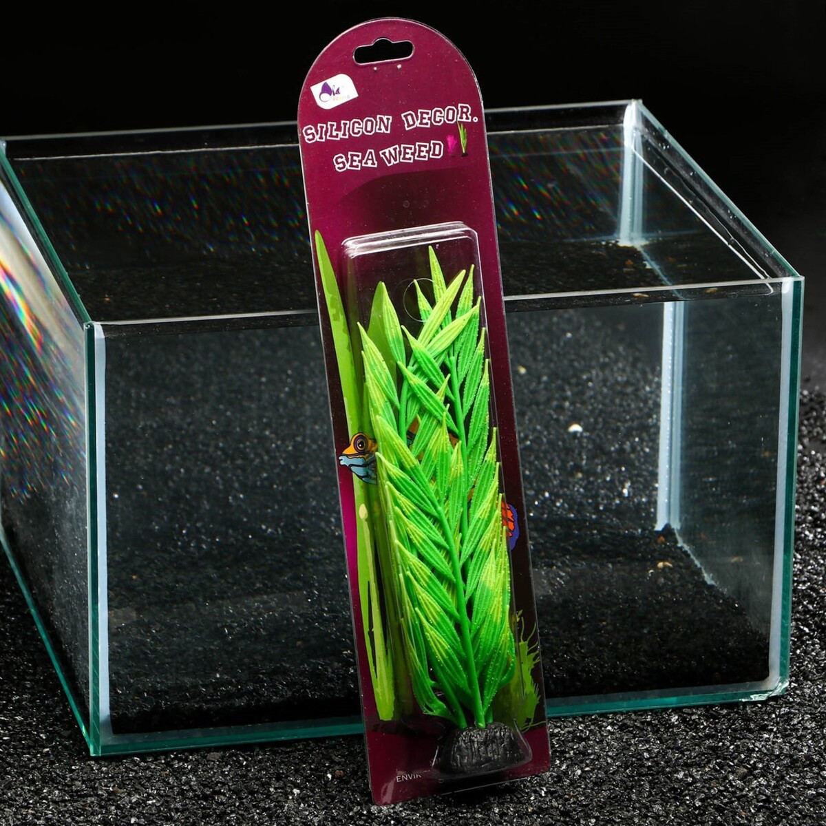 Растение силиконовое аквариумное, светящееся в темноте, 8 х 24 см, зелёное No brand 01059246 - фото 4
