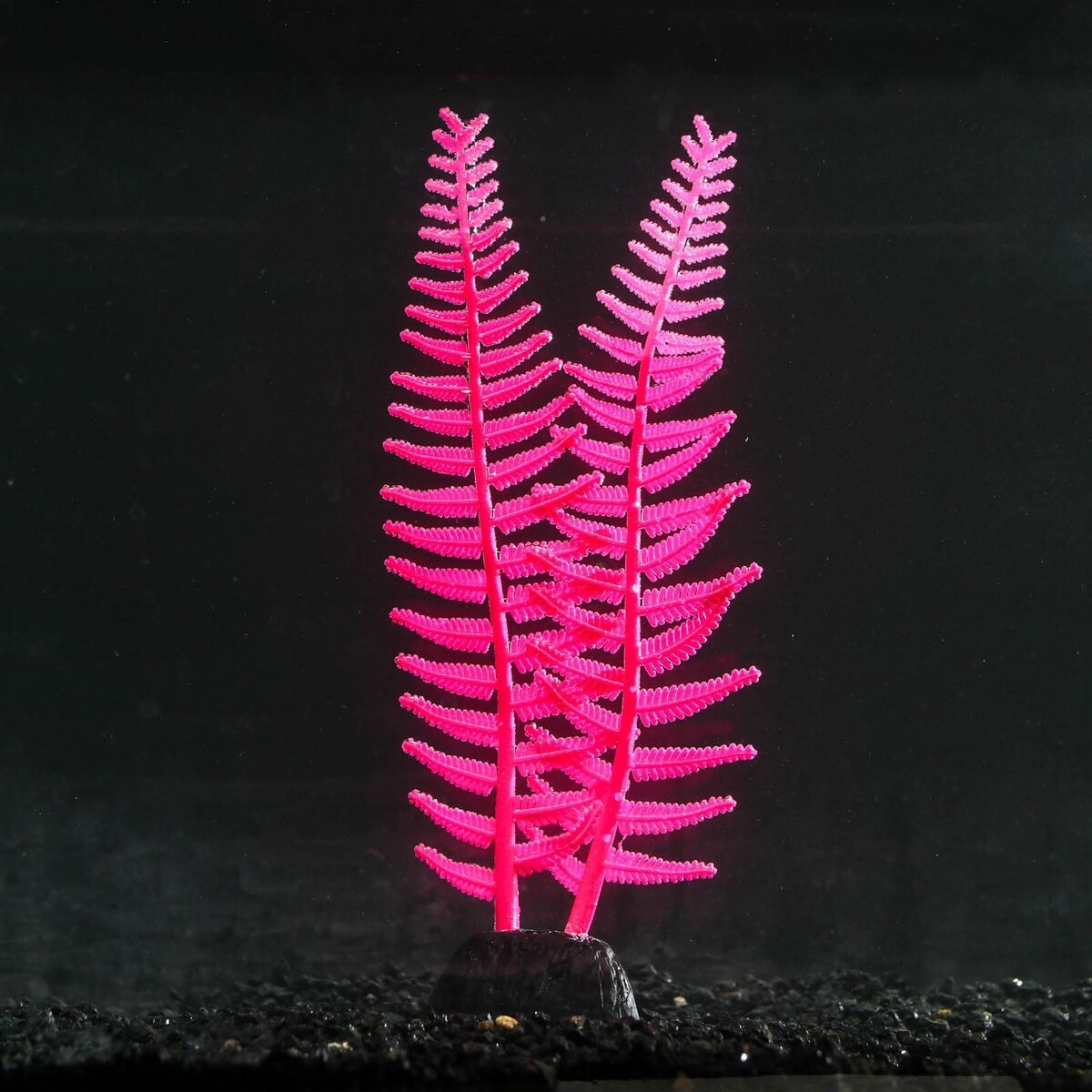 Растение силиконовое аквариумное, светящееся в темноте, 8 х 23 см, розовое No brand